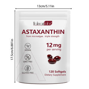 Hatmanlabs bevordert collageenproductie, antioxidant, vegan, natuurlijke astaxanthine 12 mg supplement softgels - Product Image 2