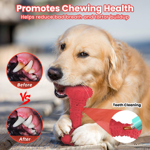 Juguete Masticable para Perros, Hueso Rojo de 158.4x74.8 mm con Dispensador de Golosinas para Juego Interactivo - Product Image 4