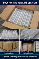 Gobelet jetable en PET transparent de qualité supérieure avec logo personnalisé pour eau pétillante, soda, café glacé, jus de fruits à emporter