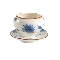 Taza de Café de Cerámica con Diseño Floral Pintado a Mano, con Platillo a Juego, Linda Taza de Té Redonda para Cafetería, B&B, Restaurante