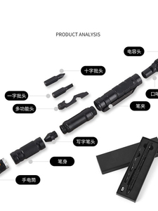 Venta al por mayor <span class=keywords><strong>9</strong></span> en 1 multifunción equipo de <span class=keywords><strong>camping</strong></span> pluma autodefensa pluma táctica con logotipo grabado - Product Image 5