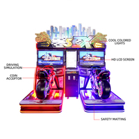 Máquina de Juego de Carreras de Motos con Simulador de Conducción Dinámico HD de Dos Asientos, Operada con Monedas, para Salas de Juegos de Arcade
