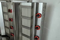 Machine à shawarma commerciale à 8 brûleurs en acier inoxydable, gril vertical pour kebab, gyro, viande, pour restaurant, magasin d'alimentation