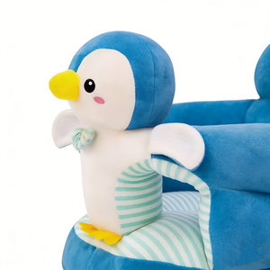 Customized Penguin <b>sofa</b> plush, Penguin sitting chair plush, Cute penguin stuffed animal, Blue penguin plush seat toy - Product Image 2