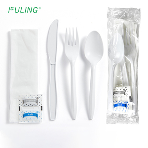 Fuling 2.5g PP dĩa nhựa đồ dùng dùng một lần thiết lập dao kéo trắng/đen nhựa trung bình trọng lượng dùng một lần ngã ba - Product Image 6