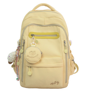 Sac à dos de voyage décontracté jaune pour étudiants avec compartiment pour ordinateur portable de 15 pouces, pour l'école et les études - Product Image 1