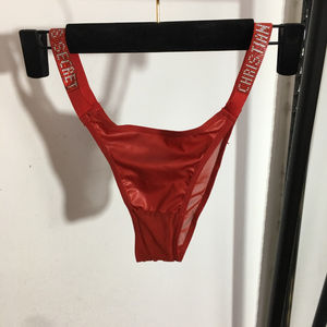 Kadın yeni iç çamaşırı parlak taklidi kayış PU deri tüp üst sutyen + üçgen külot - Product Image 6