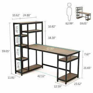 Mesa de computador moderno em forma l, mesa de armazenamento, mesa de canto com abertura para escritório doméstico