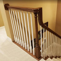BuildingWoods 7011-RO Main courante murale en bois massif chêne rouge pour villa et hôtel, style moderne, pour escalier et balcon, installation facile 1