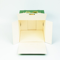 Boîte à gâteau en papier de qualité alimentaire de luxe, logo personnalisé avec poignée, emballage en carton pour mariage, anniversaire, fête, dessert, cadeau