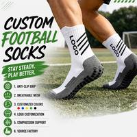 Chaussettes de football antidérapantes avec logo personnalisé, chaussettes de sport respirantes en tissu éponge pour hommes, chaussettes de compression pour l'entraînement et les matchs