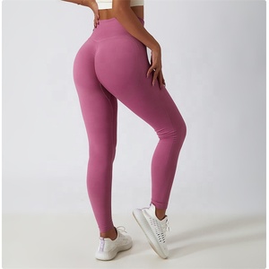 Pantalon de Yoga taille haute à Logo personnalisé OEM, collant de compression de Yoga, collant de levage des fesses, Legging sans couture pour - Product Image 4