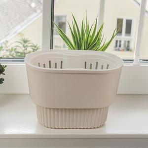 <span class=keywords><strong>Maceta</strong></span> Nórdica Blanca Ecológica de Plástico PP con Doble Orificio y <span class=keywords><strong>Autorriego</strong></span>, Diseño Simple de Doble Capa Engrosada para Orquídeas de Jardín - Product Image 2