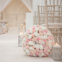 Bouquets de mariage modernes de haute qualité en gros, longueur personnalisable, décorations de table, boules de fleurs en soie, décorations de fête