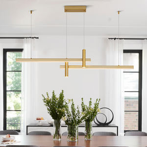 Luminaire suspendu créatif minimaliste à long lustre à LED pour éclairage de bureau Lampe pédante linéaire - Product Image 3