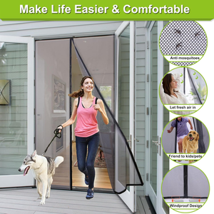 Mosquitera Magnética Resistente con Cierre Automático, Malla <span class=keywords><strong>de</strong></span> Poliéster, Tamaño Personalizado OEM para Apartamentos y Hoteles, Venta al Por Mayor - Product Image 6