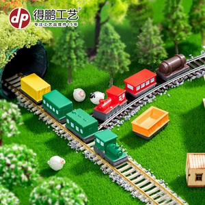 Dp – train miniature en résine, modèle artisanal, ornement décoratif pour la maison, affichage sur le bureau, design artistique de dessin animé - Product Image 1