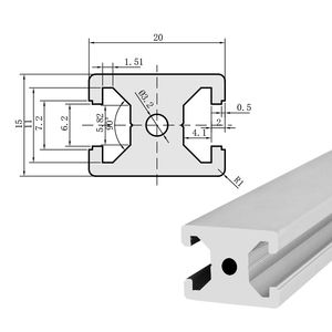 1520 Marco de automatización de perfil de aluminio industrial 1520 Aleación de aluminio en forma de I - Product Image 4