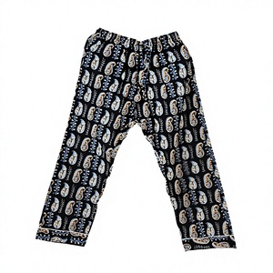 Pantalon de pyjama pour homme à imprimé cachemire, 100% coton tricoté, décontracté, été, doux, lavable en machine, cadeau pour elle - Product Image 2