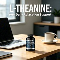 Capsules de L-Théanine, Complexe Adaptogène Double, Ashwagandha, Capsules de Soutien Relaxant