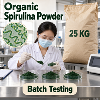 Poudre de spiruline biologique en gros pour l'emballage personnalisé, la poudre verte pour les pâtes et le développement de produits alimentaires