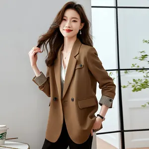 Work Elegant Peaked Lapel Jacket Design Brand Woman Blazer