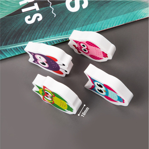 Personalizado impreso Kawaii lindo búho Animal borrador espalda escuela papelería conjunto supermercado europeo un <span class=keywords><strong>euro</strong></span> artículo TPR Material lápiz - Product Image 5