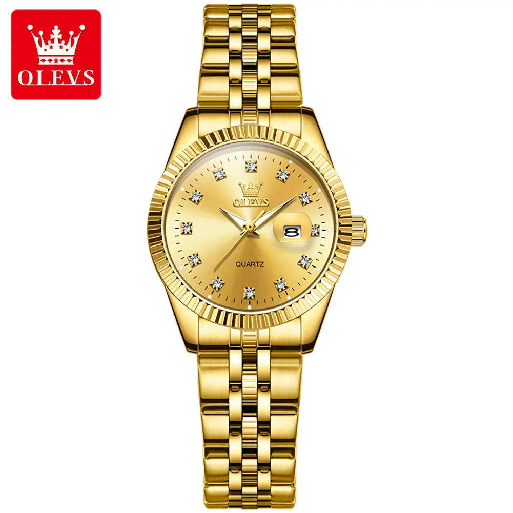 OLEVS 5526 OEM customized design waterproof luxury Casual ladies Luminous stainless steel sports watch bands quartz watches