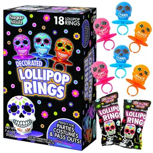 custom funny halloween ring skull lollipop candy