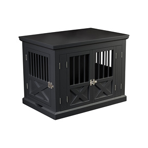 Petfit-Caja de madera apilable para perros pequeños y grandes, mueble de triple puerta para perros medianos, perrera, jaula para perros