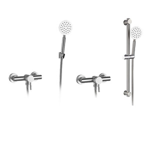 304 Stainless Steel Brushed Single Handle Shower Set Rain Spray Round Head Ceramic Valve 7.0gpm Flow Rate - Product Image 4