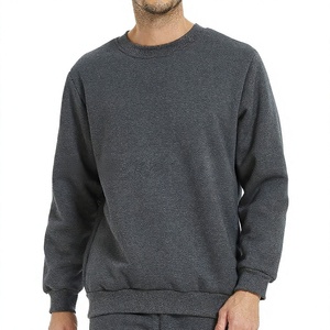 Sudadera de Cuello Redondo para Hombre, Corte Regular, Color Sólido, Tejido de Algodón, Informal, para Otoño - Product Image 1