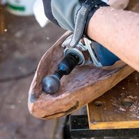 1 pièce de burin à bois en forme de boule, disque de perçage en forme de boule, tête de meulage adaptée au polissage rapide des formes de fosse
