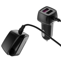 Top 10 Trend produkte 4 USB QC 3.0 4 in 1 Auto ladegerät Schnell ladung mit 1,5 m Verlängerung kabel Rücksitz Auto ladegerät