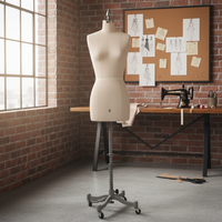 Mannequin de couture ajustable en PU beige à bon prix, forme de torse féminin pour la pratique de la couture, mannequin de tailleur