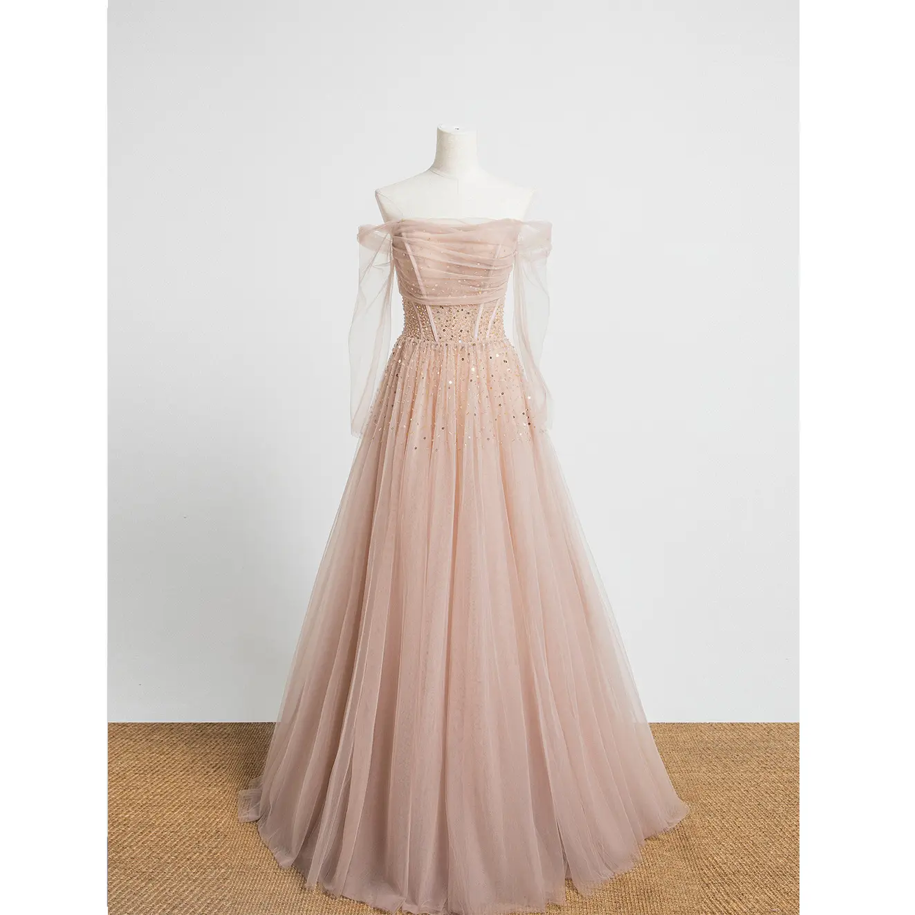 Горячая Распродажа розовые платья подружки невесты на свадьбу 2022 блестящие вечерние платья с длинным рукавом и бусинами vestidos de fiesta вечернее платье