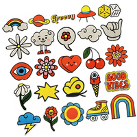 Patch en feutre non tissé brodé élégant à thermocoller, étiquette en tissu personnalisée avec logo pour vêtements et chapeaux