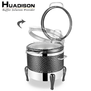 Huadison Catering Equipment Buffet Martillado Lujo Negro <span class=keywords><strong>Restaurante</strong></span> eléctrico <span class=keywords><strong>Estación</strong></span> de sopa Calentador de sopa de acero inoxidable - Product Image 3