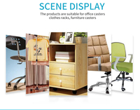 Roulettes réglables en nylon de 2 pouces pour chaise de bureau, idéales pour les meubles de chambre modernes