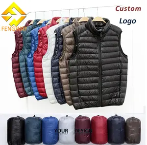  Fengway colete macio para homens, colete de gola alta personalizado, leve, sem mangas, bolha, casaco de inverno, de grandes dimensões