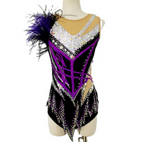 LIUHUO Design personnalisé Kids Dance Wear spandex dye sublimation Rhinestones justaucorps de gymnastique rythmique pour les filles de compétition