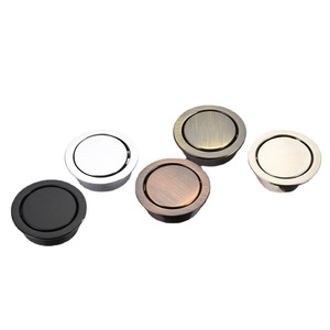 Tatami Round Bouncing <b>Silver</b> Alloy Handle Embedded Invisible Rotating Concealed <b>Drawer</b> Cabinet Door Handle - Product Image 5