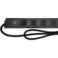 Multiprise métallique 1U à 10 prises, montable, PDU USA avec protection contre les surcharges, équipement de distribution d'alimentation 10 voies