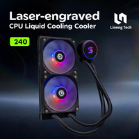 Refroidisseur d'eau AIO pour processeur, double ventilateur 240 mm, logo laser personnalisé, pompe RGB, 290 W TDP, pour PC de bureau de jeu Intel AMD