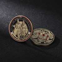 Pièce de défi Armor God personnalisée, moderne, Feng Shui, en émail or antique 3D, pièce commémorative chrétienne, Éphésiens 6, vente en gros OEM
