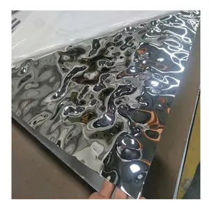 Ss 201 304 430 Pvd Color Sliver Mirror Water Wave Stainless Steel Stamped Ripple Sheet For Wall Panel Ceiling Decoration