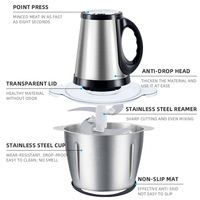 Robot culinaire électrique automatique avec hachoir, broyeur à viande et fonction mixeur, capacité 3L/5L
