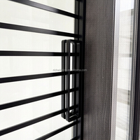 Porte coulissante à double rail robuste avec cadre en aluminium renforcé, double vitrage en verre trempé insonorisé pour cave à vin et salon