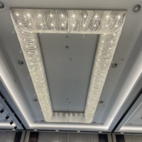 Lustre rectangulaire en cristal de luxe pour hall d'hôtel et salle de banquet, villa, luminaire suspendu LED moderne personnalisable