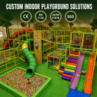 Équipement de terrain de jeux intérieur certifié ASTM, modules de jeu dynamiques interactifs personnalisés, double toboggan, parc d'attractions pour enfants, OEM ODM